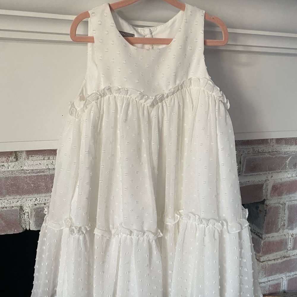 **SOLD**Little girls Pippa and Julie white polka dot dress